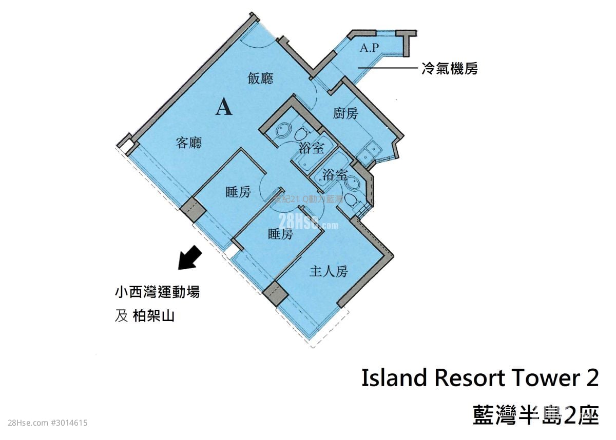 蓝湾半岛 售盘 3 房 , 2 浴室 616 平方尺
