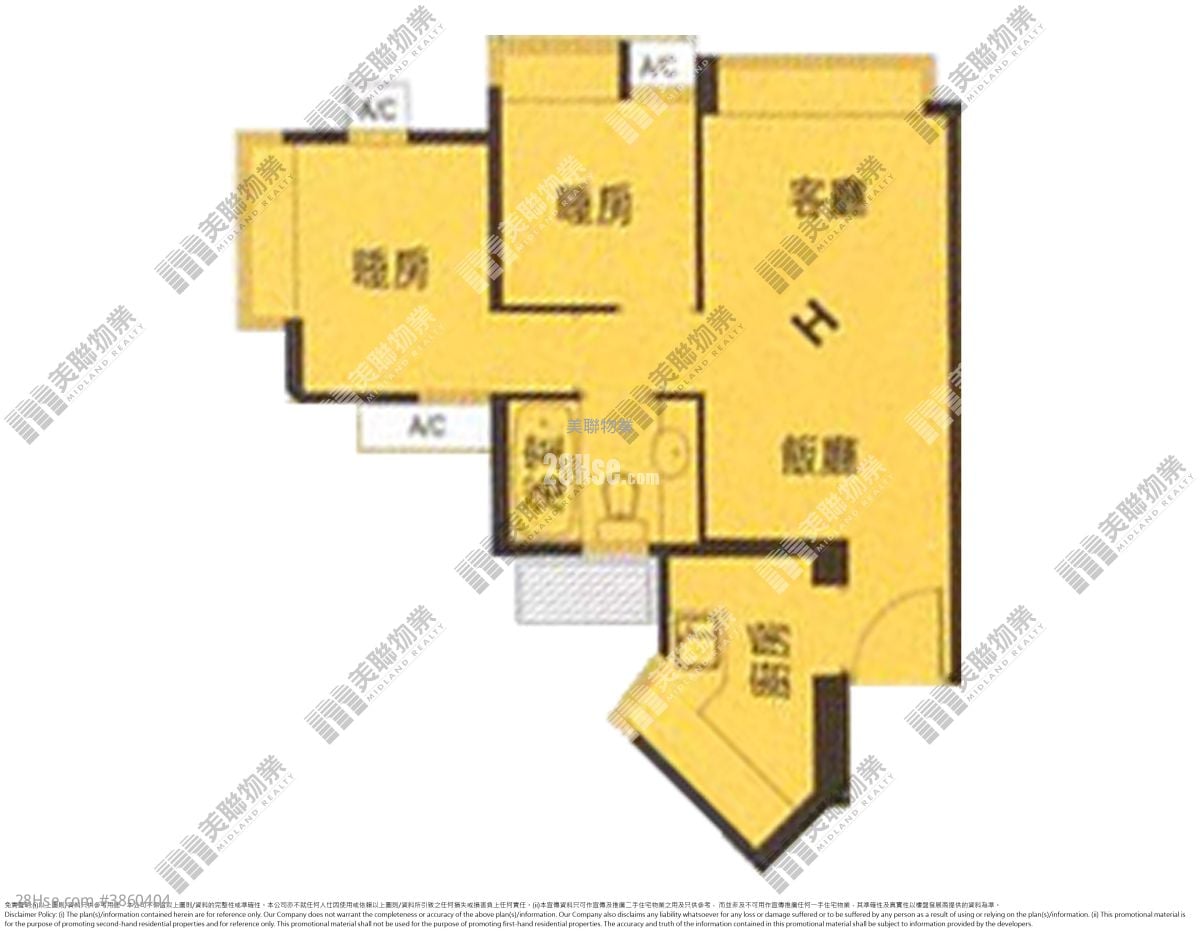 朗庭園 租盤 2 房 , 1 浴室 428 平方呎