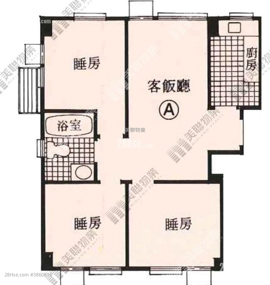 翠珊園 售盤 3 房 , 1 浴室 420 平方呎