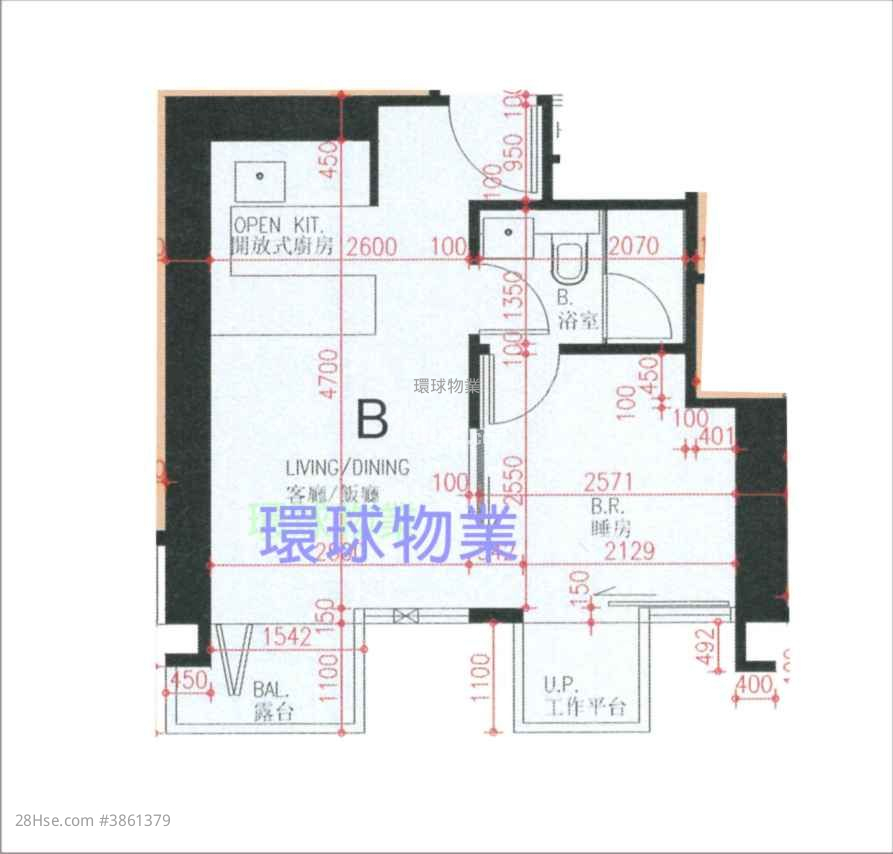 浚峯 售盘 1 房 , 1 浴室 324 平方尺