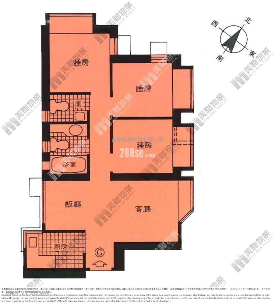 富丽花园 租盘 3 房 , 2 浴室 527 平方尺