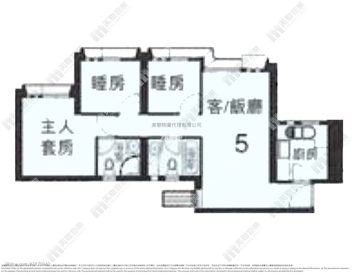 彩明苑 售盘 3 房 , 2 浴室 650 平方尺