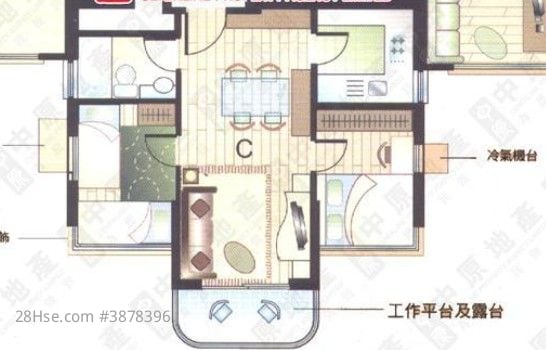 悅海軒 租盤 2 房 , 1 浴室 430 平方呎