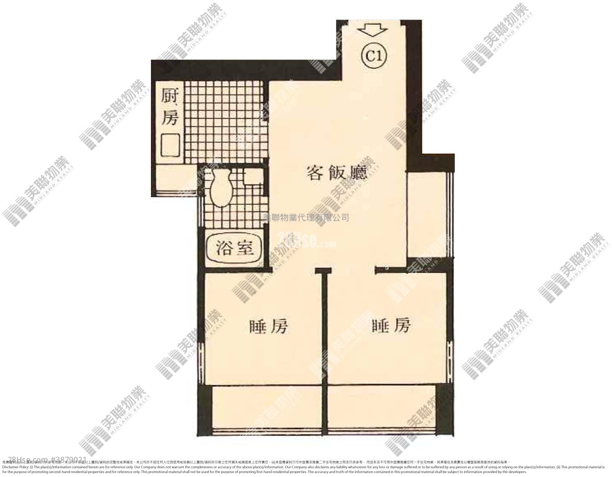 河畔花园 售盘 2 房 , 1 浴室 269 平方尺