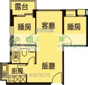 泓都 租盤 2 房 , 1 浴室 482 平方呎