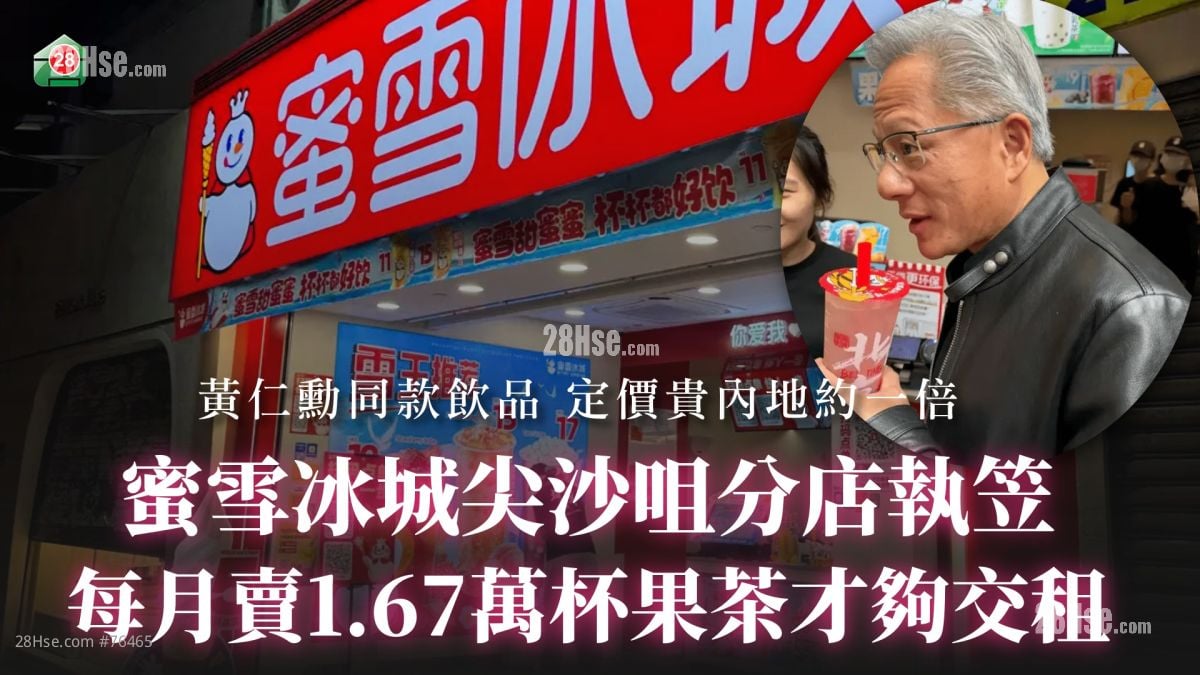 蜜雪冰城尖沙咀分店执笠 每月卖1.67万杯果茶才够交租