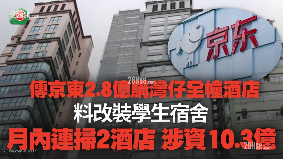 傳京東2.8億購灣仔全幢酒店 料改裝學生宿舍丨月內連掃2酒店 涉資10.3億