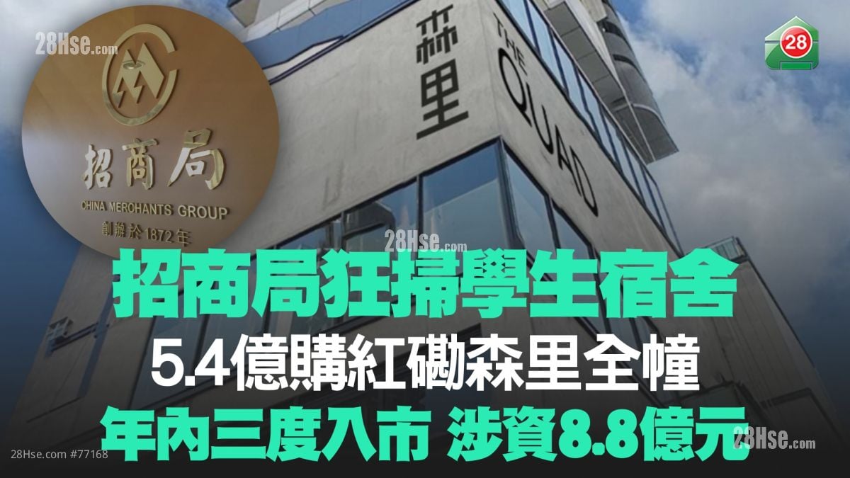 招商局狂掃學生宿舍 5.4億購紅磡森里全幢丨年內三度入市 涉資8.8億元