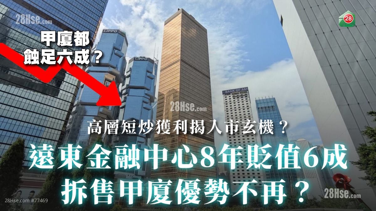 遠東金融中心8年貶值6成｜拆售甲廈優勢不再？｜高層短炒獲利揭入市玄機？