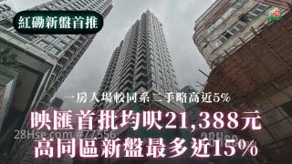 映匯首批均呎21,388元 高同區新盤最多近15%｜一房入場較同系二手略高近5%