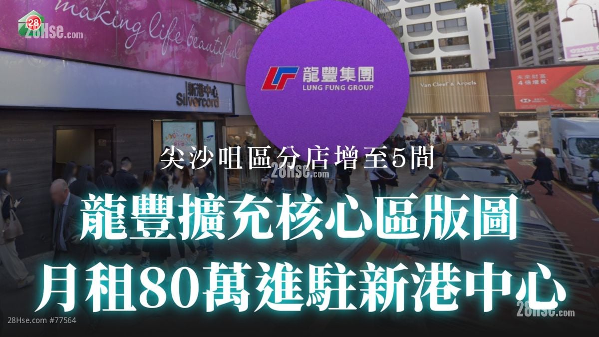龍豐擴充核心區版圖 月租80萬進駐新港中心 尖沙咀區分店增至5間