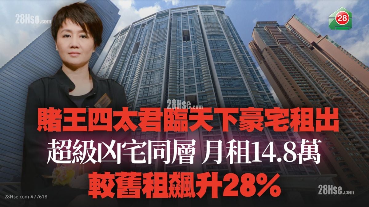 賭王四太君臨天下豪宅租出 超級凶宅同層 月租14.8萬 較舊租飆升28%