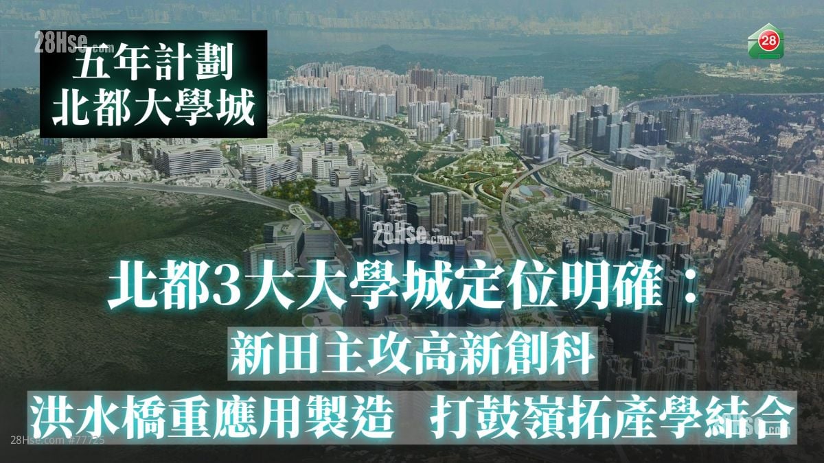 【五年計劃】北都3大大學城定位明確：新田主攻高新創科｜洪水橋重應用製造｜打鼓嶺拓產學結合