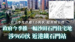 政府今季推一幅沙田石門住宅地 涉960伙 近港鐵石門站