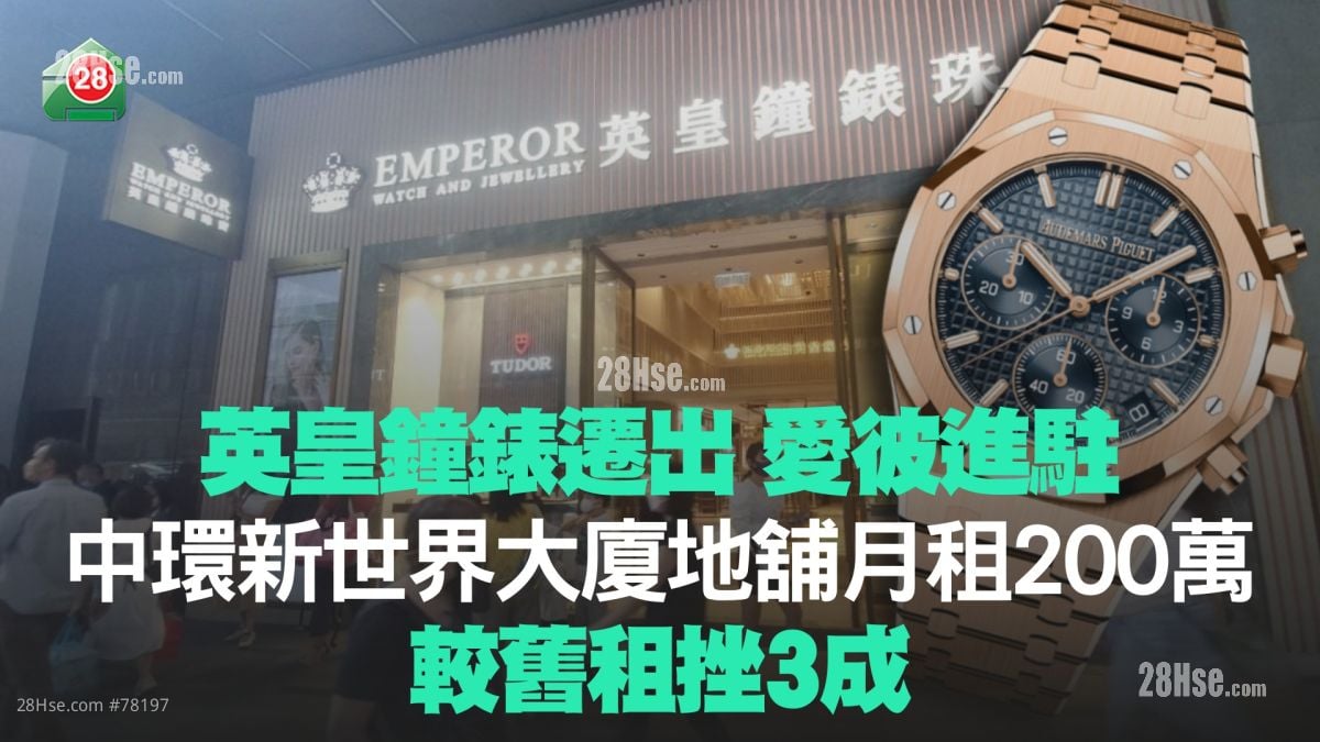 英皇鐘錶遷出 愛彼進駐！中環新世界大廈地舖月租200萬 較舊租挫3成