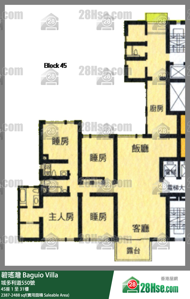 碧瑤灣 45座15樓 平面圖
