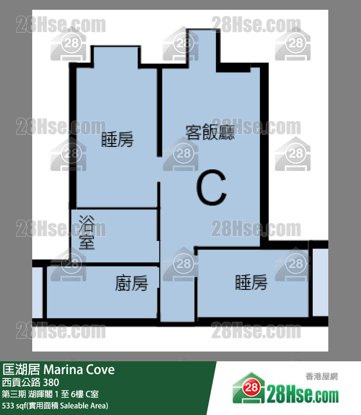 匡湖居 第三期湖暉閣4樓 C室 平面圖
