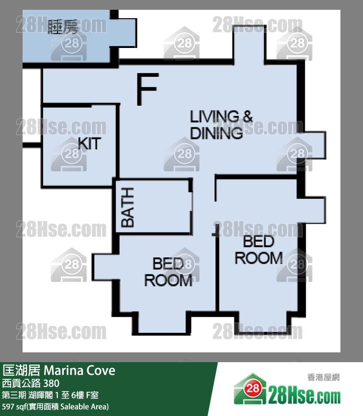匡湖居 第三期 湖暉閣 5樓 F室 平面圖