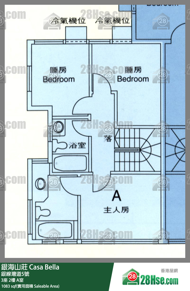 银海山庄 3座2楼 A室 平面图