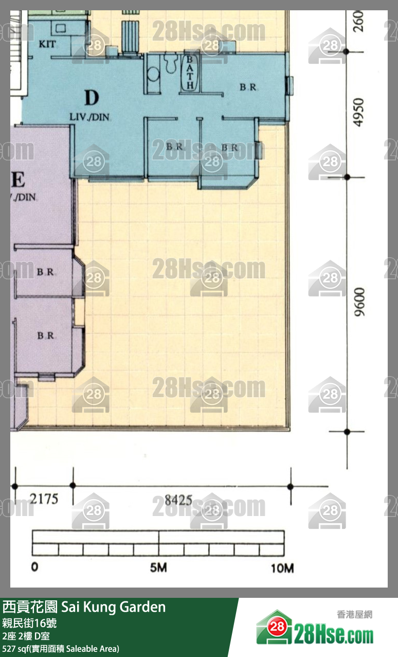 西貢花園 2座2樓 D室 平面圖