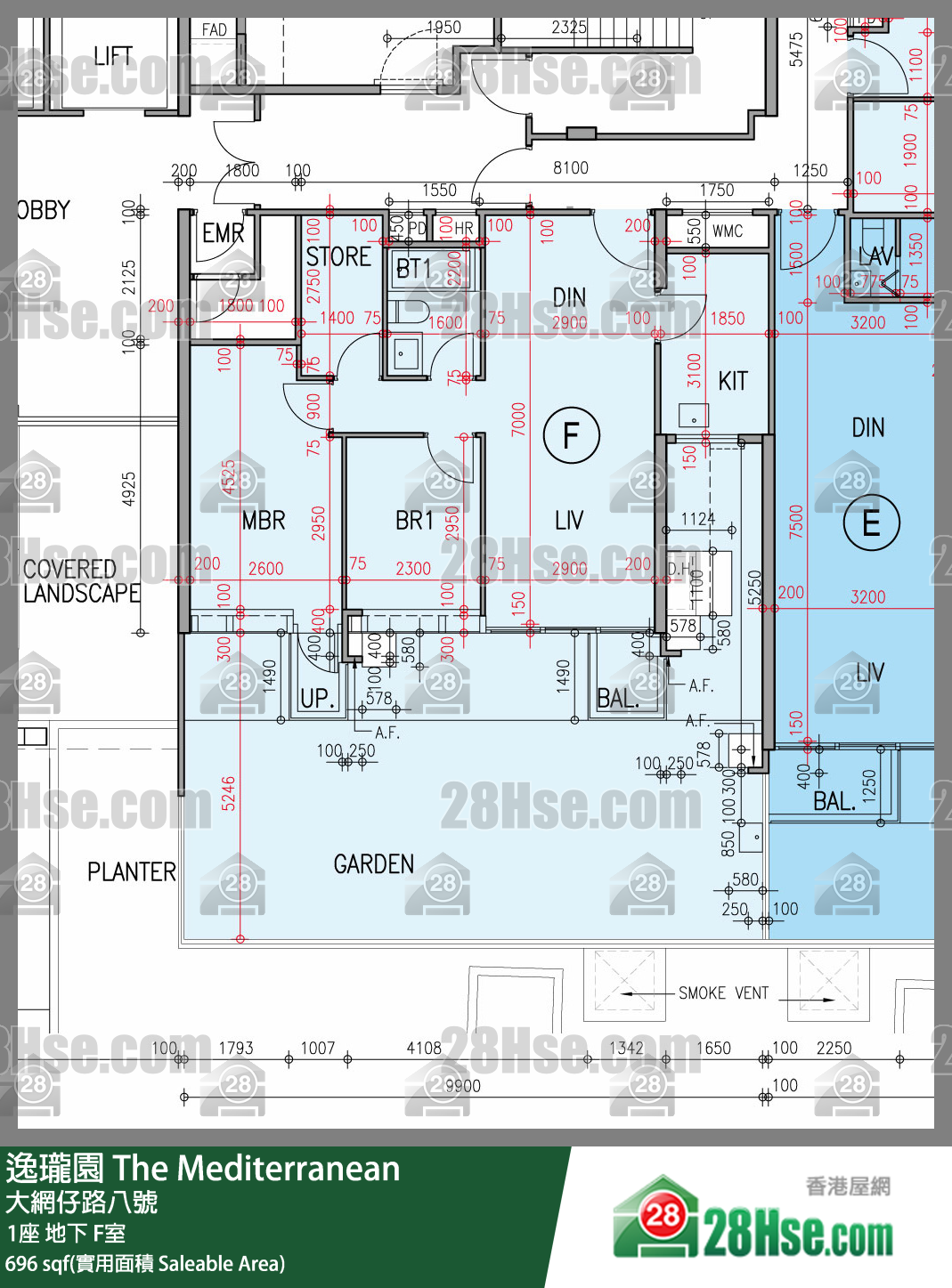 逸瓏園 1座 F室 平面圖