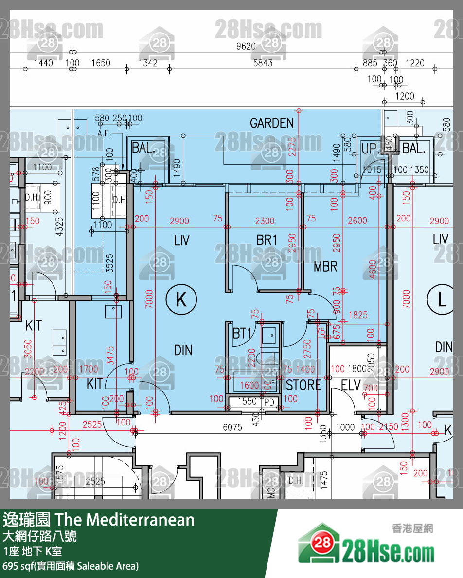 逸瓏園 1座 K室 平面圖