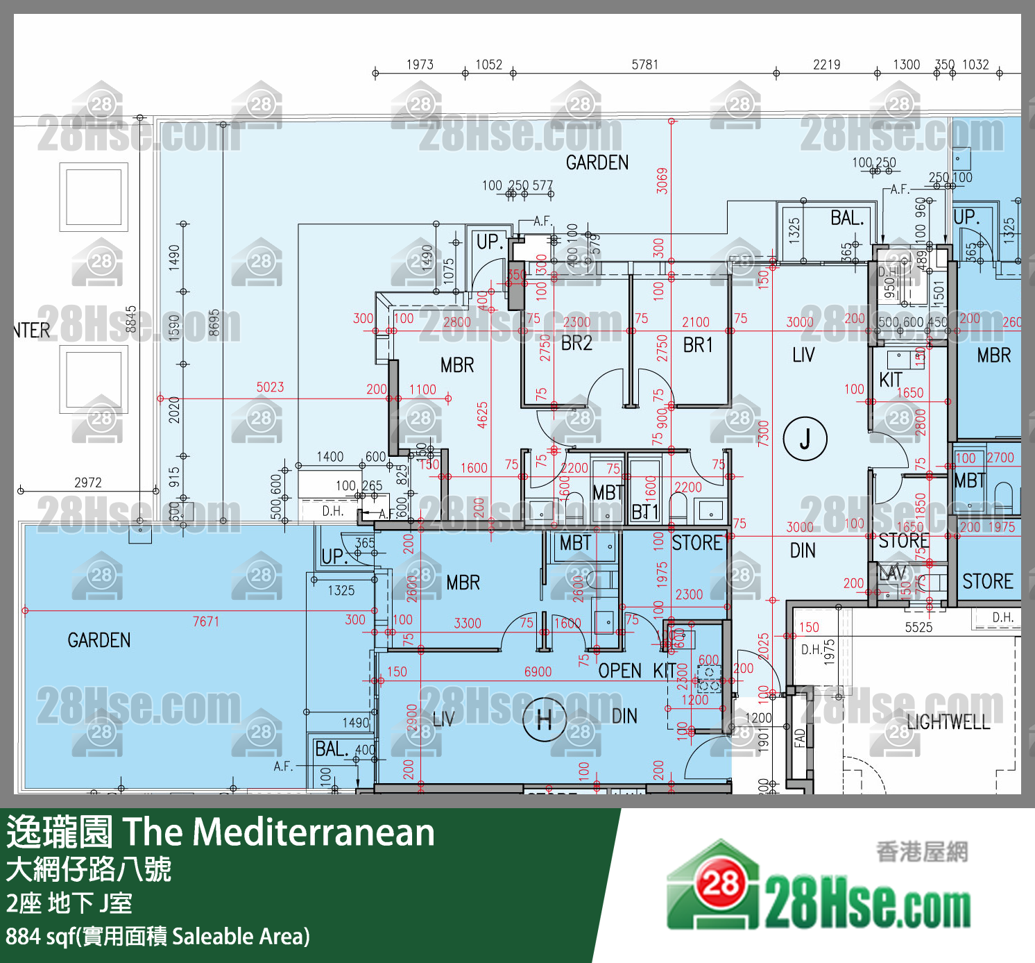 逸瓏園 2座地下 J室 平面圖
