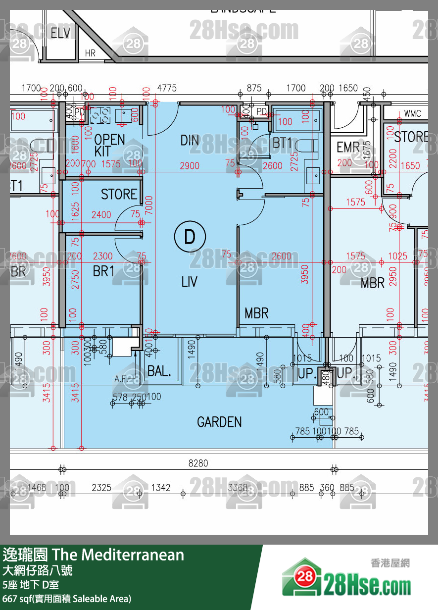 逸瓏園 5座 D室 平面圖