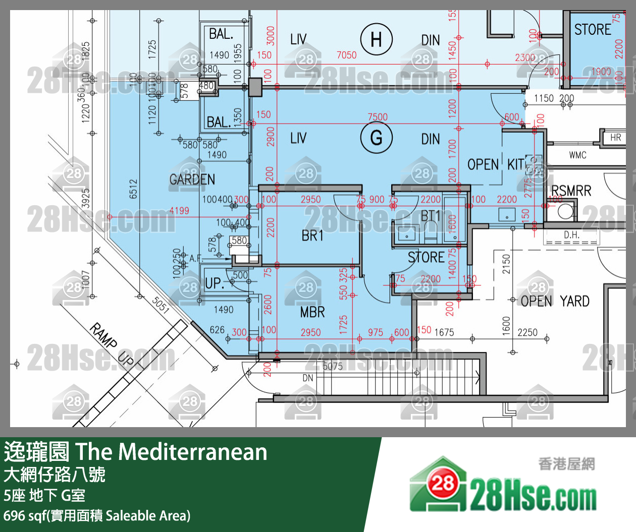 逸瓏園 5座 G室 平面圖