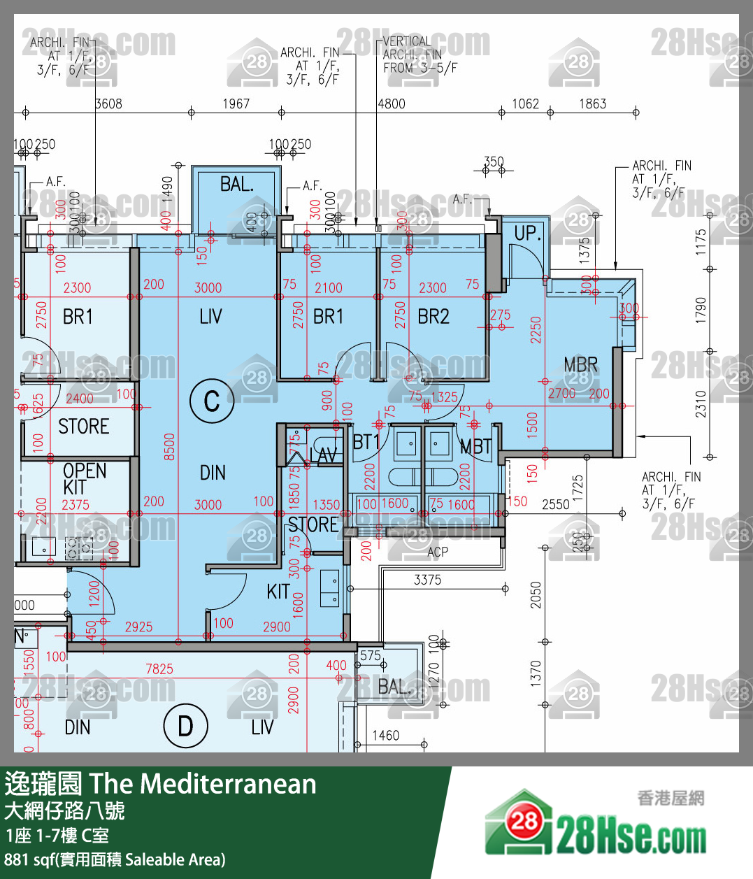 逸瓏園 1座6樓 C室 平面圖