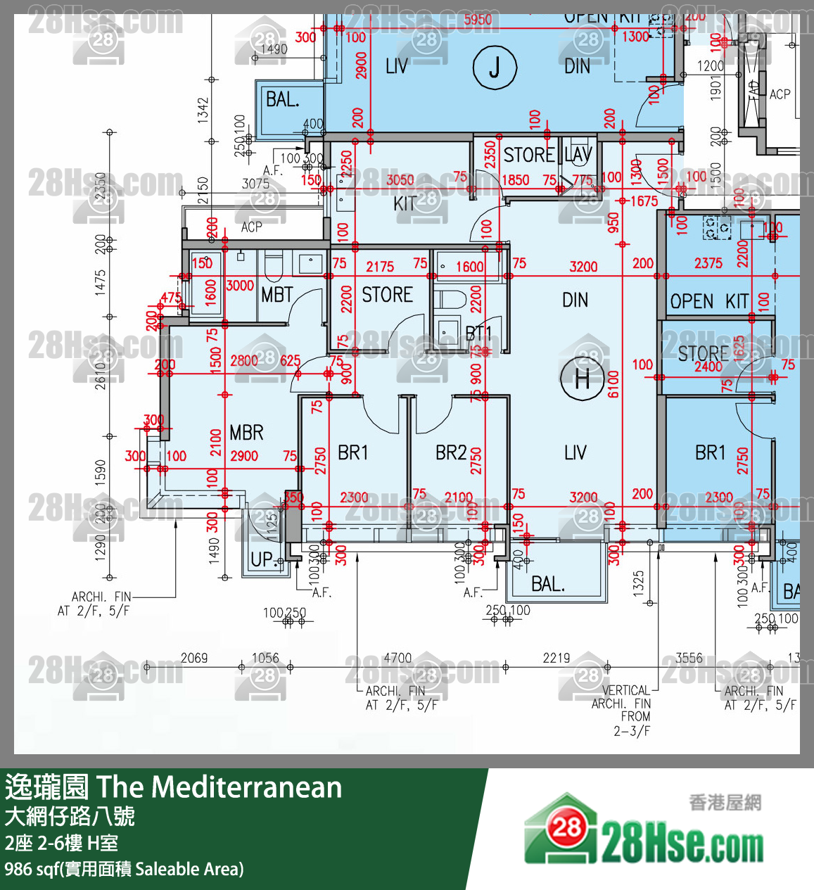 The Mediterranean Unit FloorPlan (Provided by 28Hse)