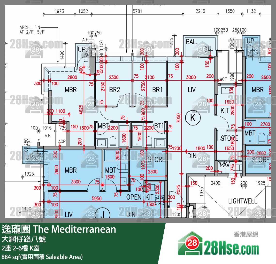 逸瓏園 2座2樓 K室 平面圖