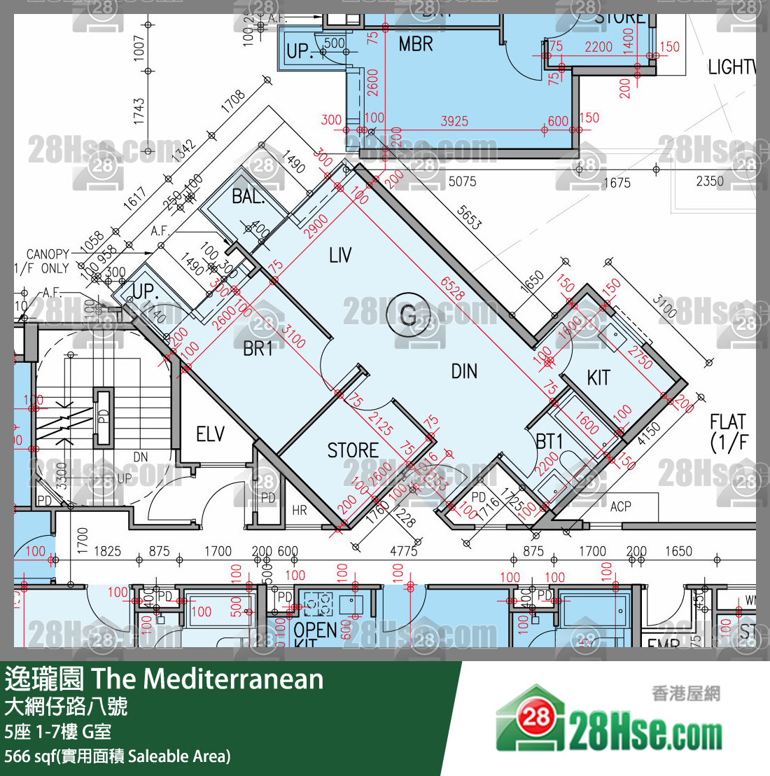 逸瓏園 5座3樓 G室 平面圖