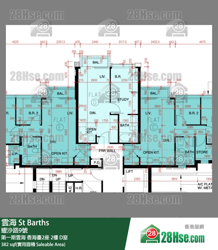 雲海 第一期雲海香海臺2座2樓 D室 平面圖