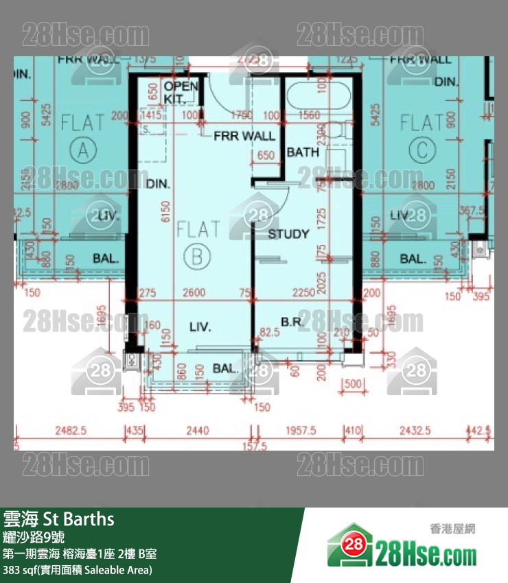 雲海 第一期雲海榕海臺1座2樓 B室 平面圖