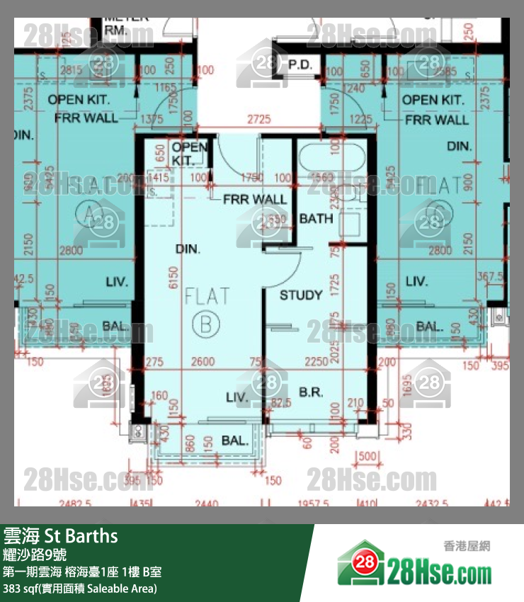 雲海 第一期雲海榕海臺1座1樓 B室 平面圖