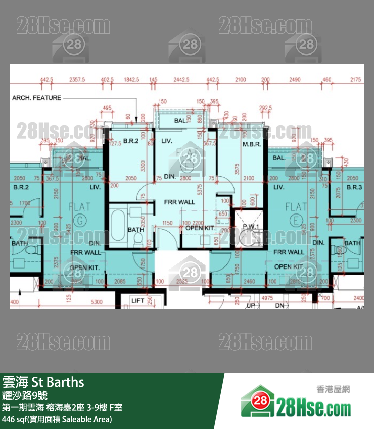 雲海 第一期雲海榕海臺2座9樓 F室 平面圖