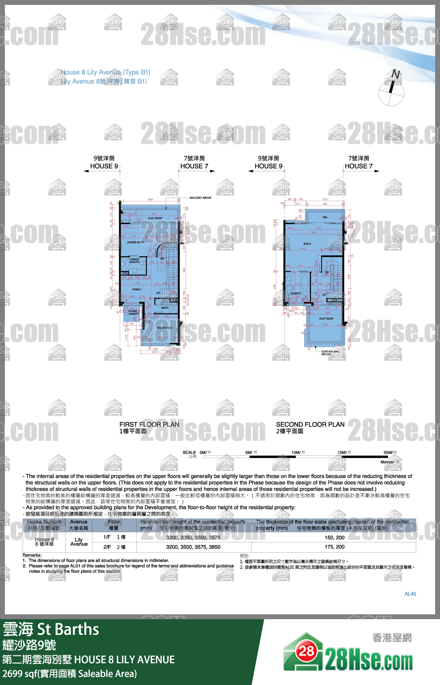 雲海 第二期雲海別墅HOUSE 8 LILY AVENUE 平面圖