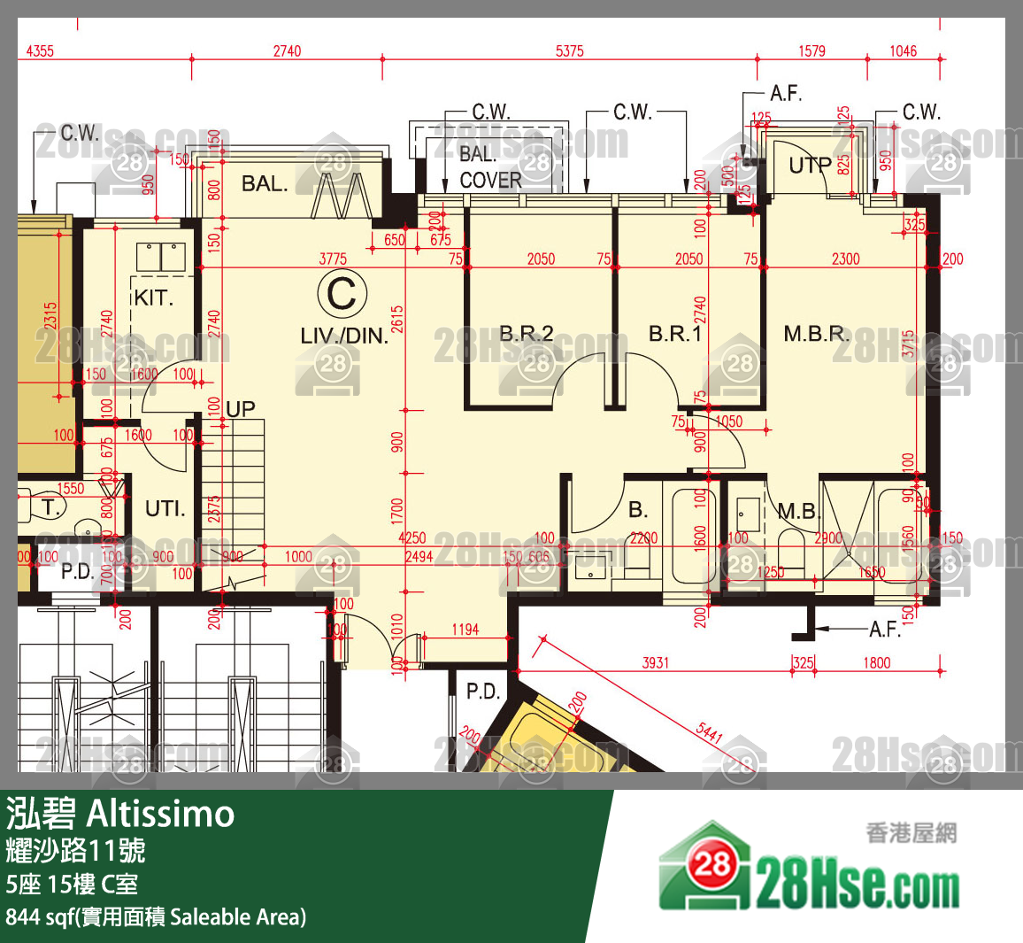 泓碧 大廈 5座 15樓 C室 平面圖