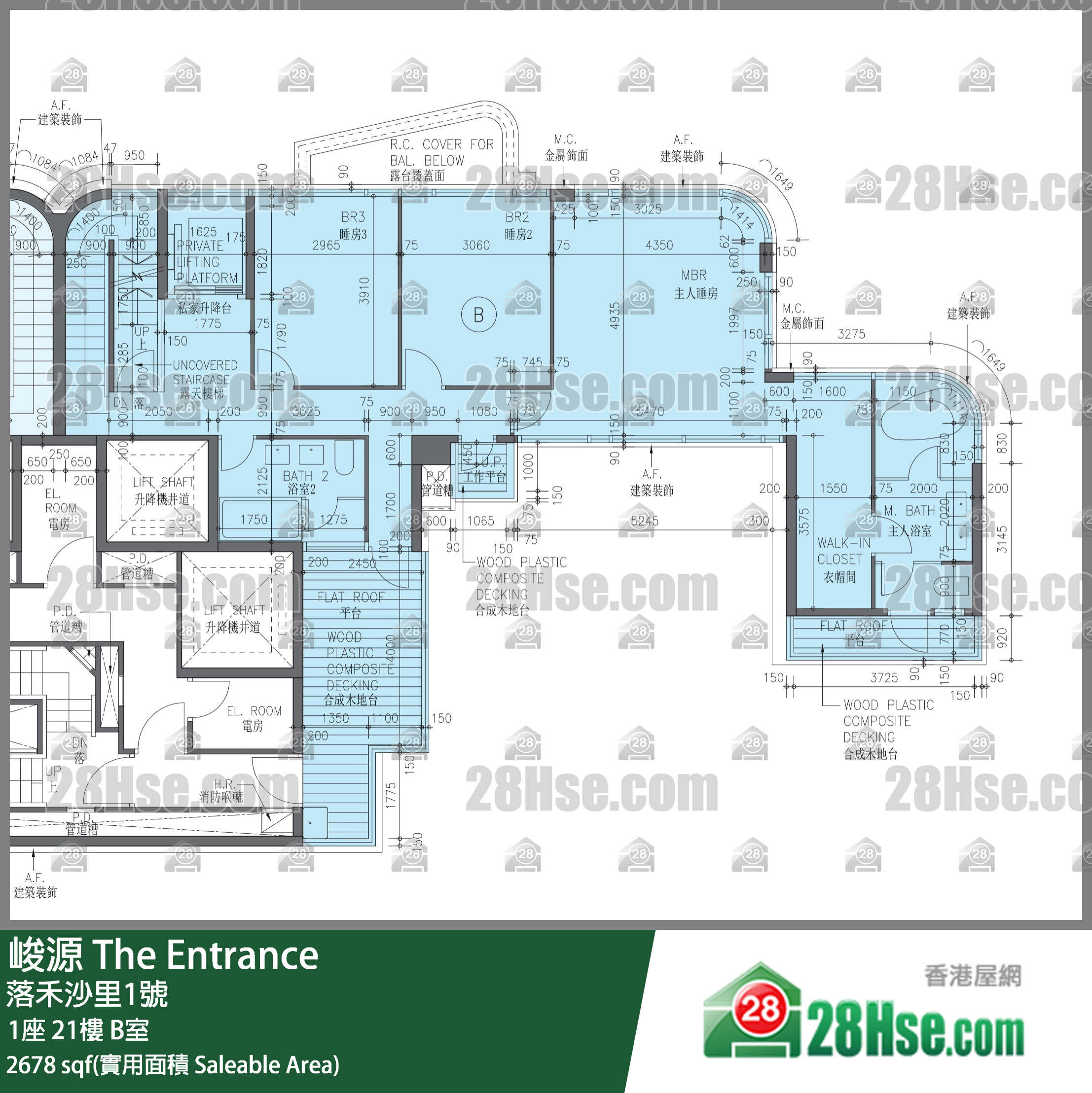 峻源 1座 21樓 B室 平面圖