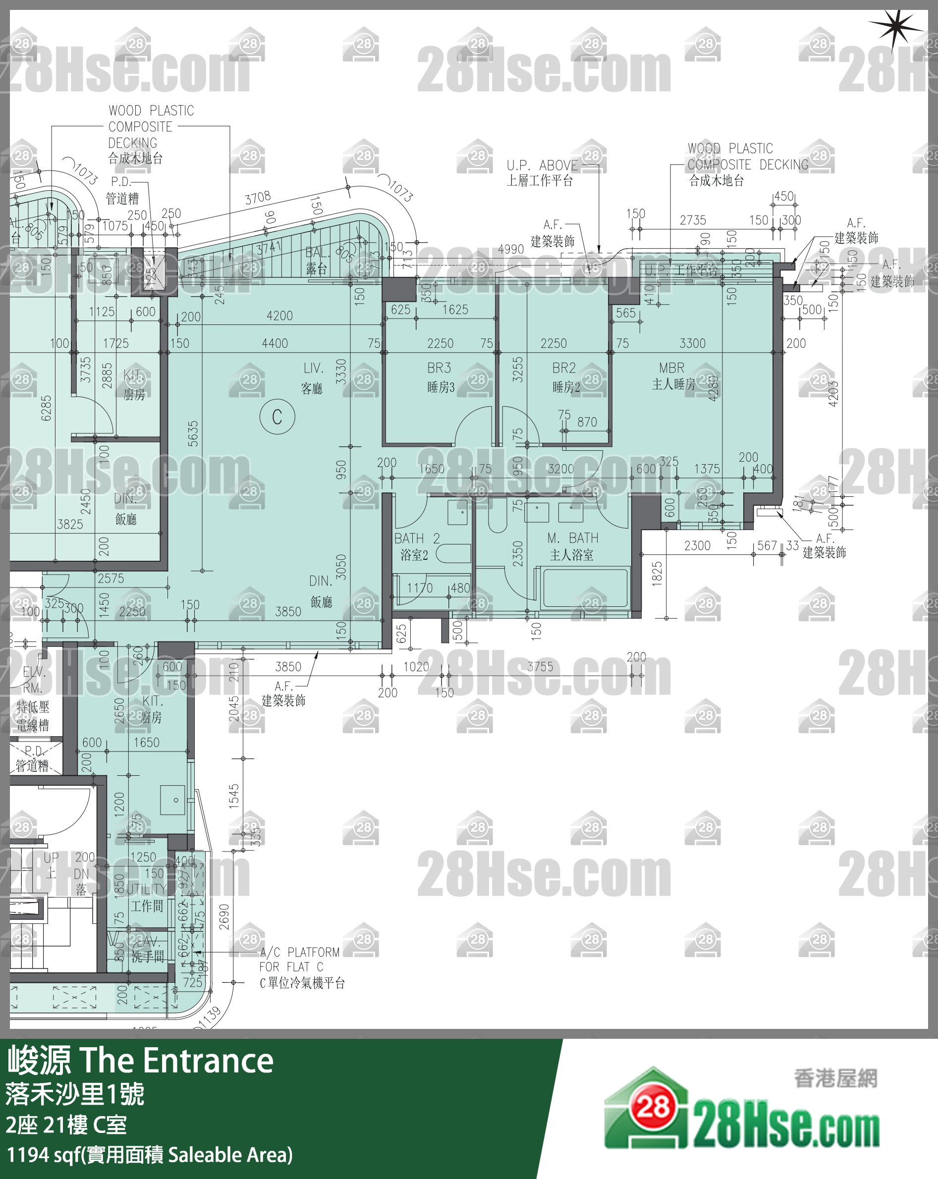 峻源 2座 21樓 C室 平面圖