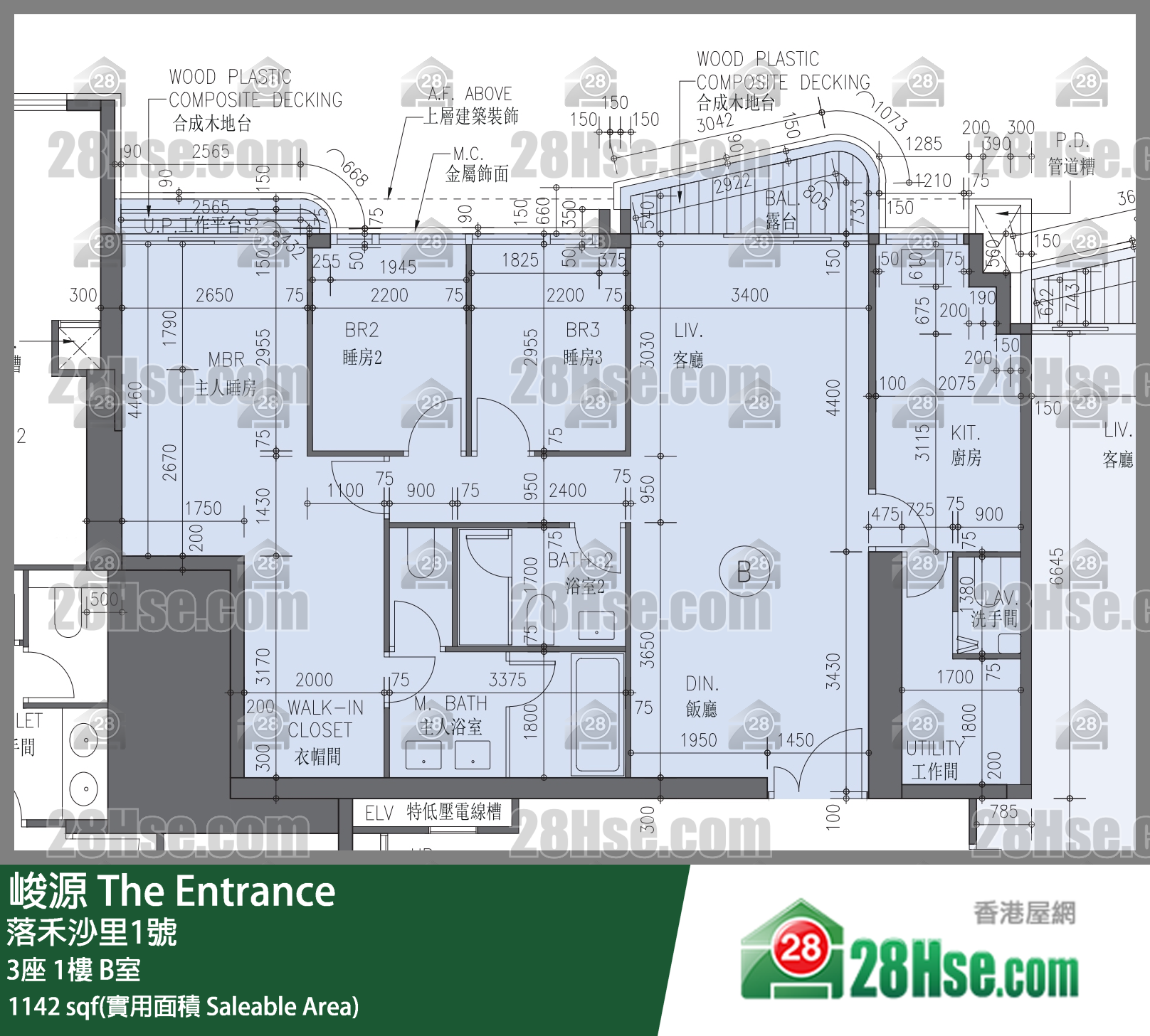 峻源 3座 1樓 B室 平面圖