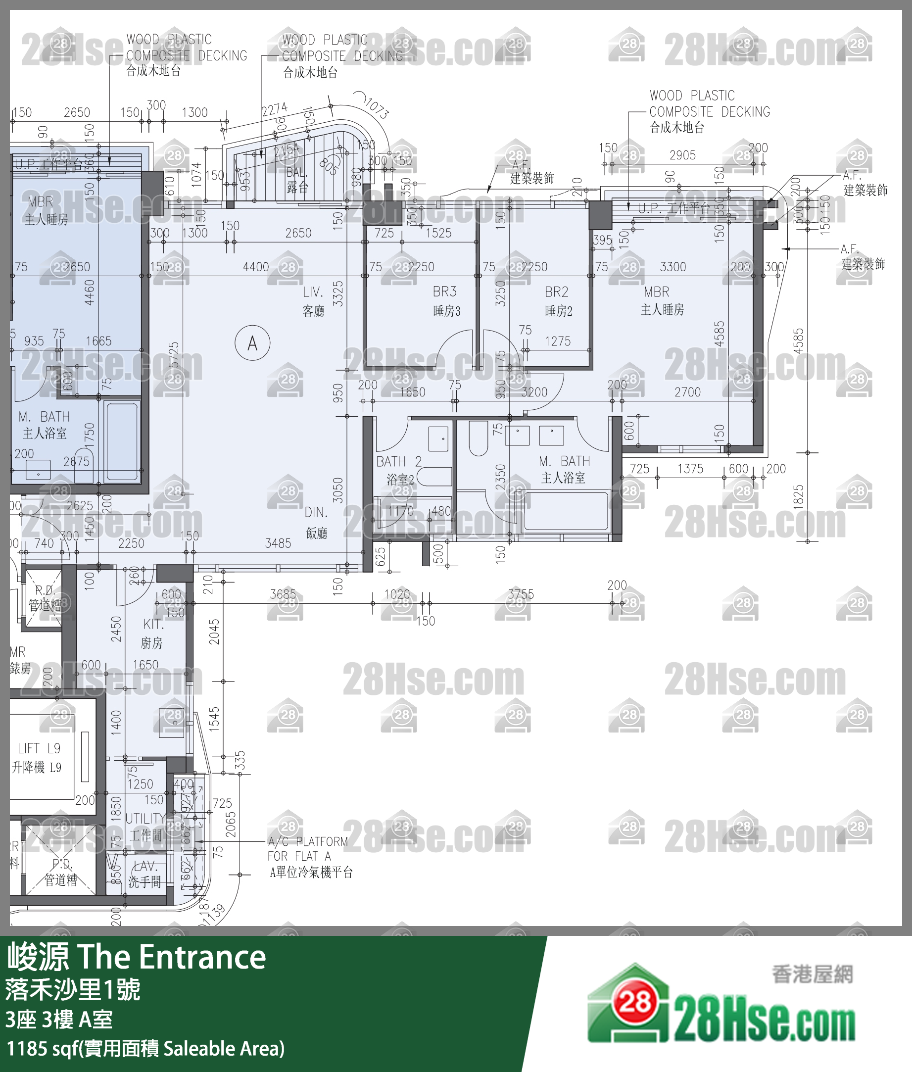 峻源 3座 3樓 A室 平面圖