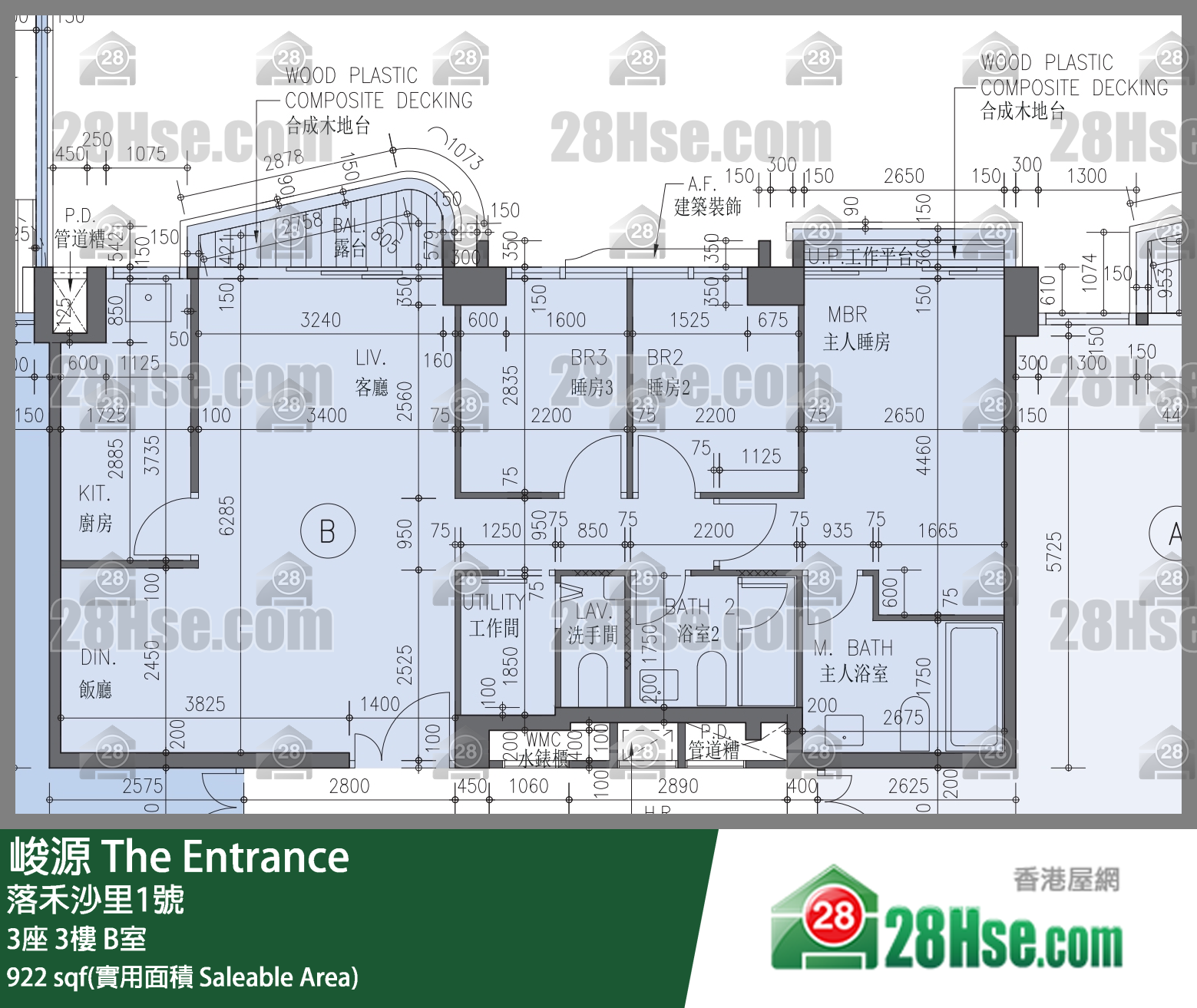 峻源 3座 3樓 B室 平面圖