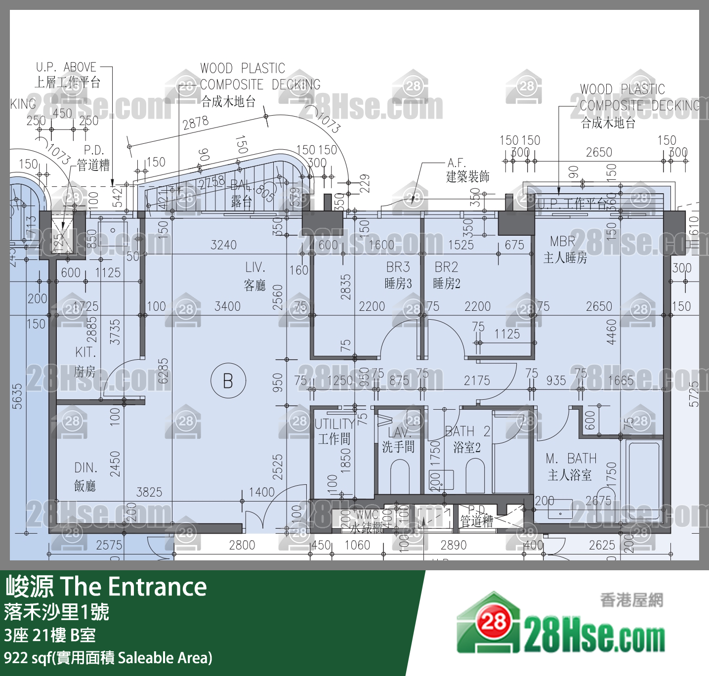 峻源 3座 21樓 B室 平面圖