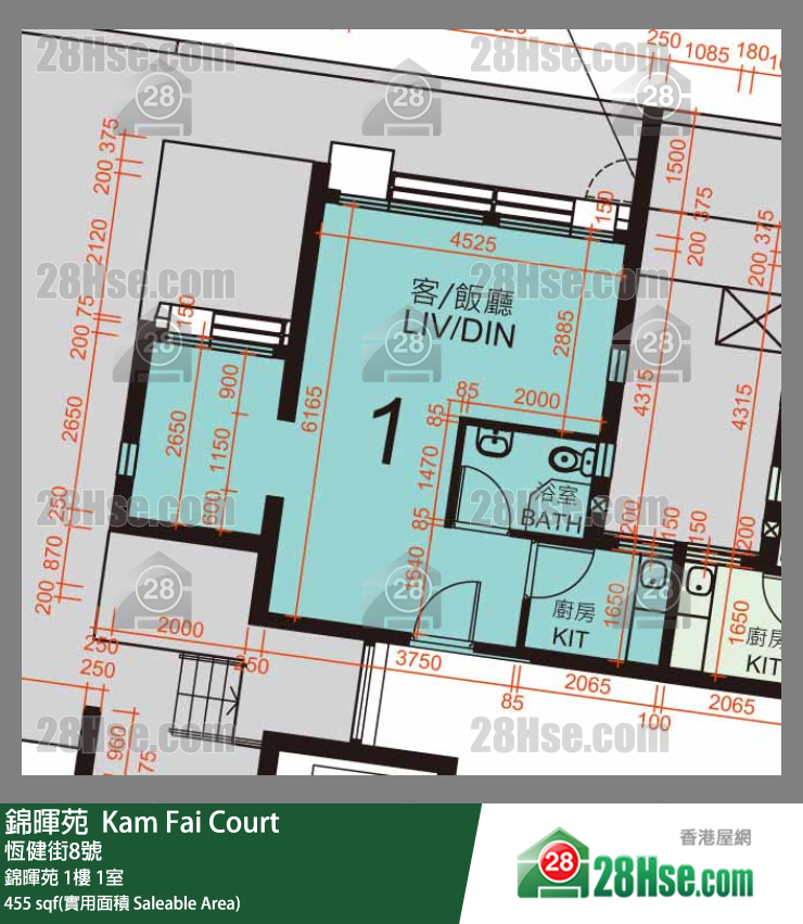  錦暉苑 錦暉苑 1樓 1室 平面圖