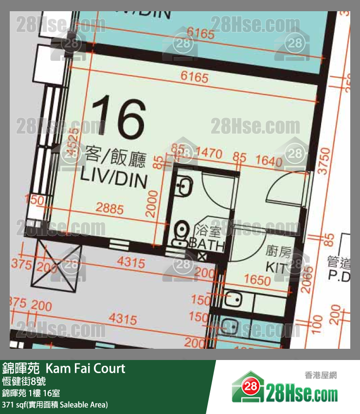  锦晖苑 锦晖苑 1楼 16室 平面图