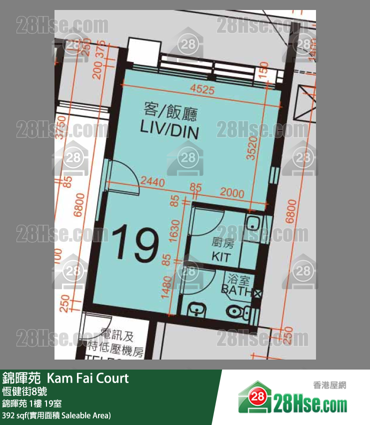  錦暉苑 錦暉苑 1樓 19室 平面圖