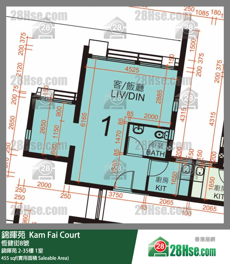  錦暉苑 錦暉苑 19樓 1室 平面圖