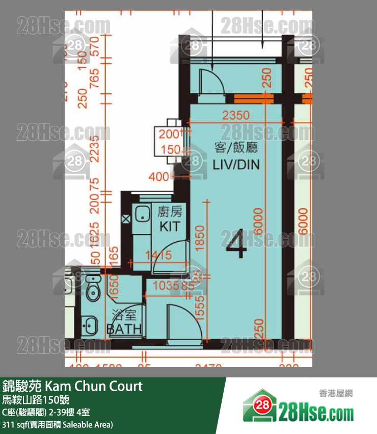 錦駿苑 單位平面圖(由 28Hse 提供) 錦駿苑 單位平面圖(由 28Hse 提供)
